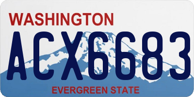 WA license plate ACX6683