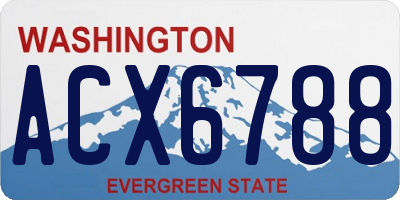 WA license plate ACX6788