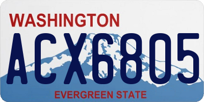 WA license plate ACX6805