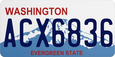 WA license plate ACX6836