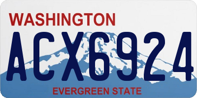 WA license plate ACX6924