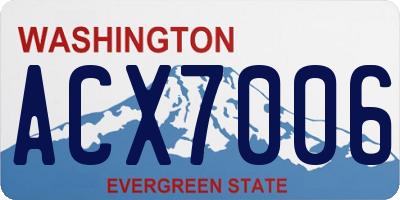 WA license plate ACX7006