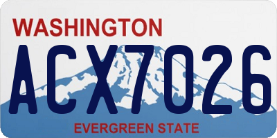 WA license plate ACX7026