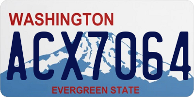 WA license plate ACX7064