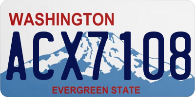 WA license plate ACX7108