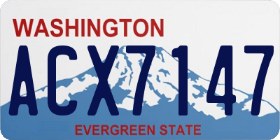 WA license plate ACX7147