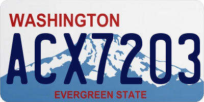 WA license plate ACX7203