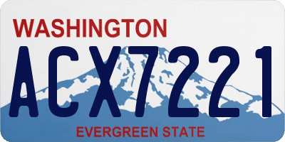 WA license plate ACX7221