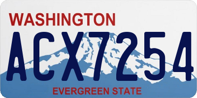 WA license plate ACX7254