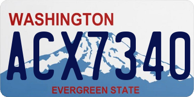 WA license plate ACX7340