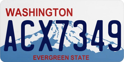 WA license plate ACX7349