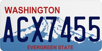 WA license plate ACX7455
