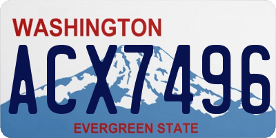 WA license plate ACX7496