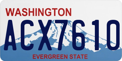 WA license plate ACX7610