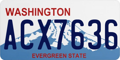 WA license plate ACX7636