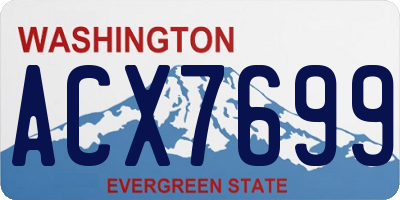 WA license plate ACX7699