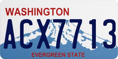 WA license plate ACX7713