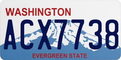 WA license plate ACX7738