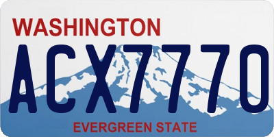 WA license plate ACX7770