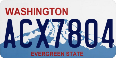 WA license plate ACX7804