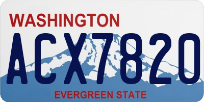 WA license plate ACX7820