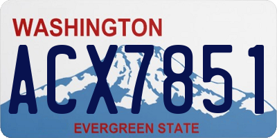 WA license plate ACX7851