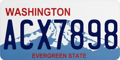 WA license plate ACX7898