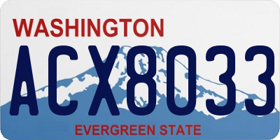 WA license plate ACX8033