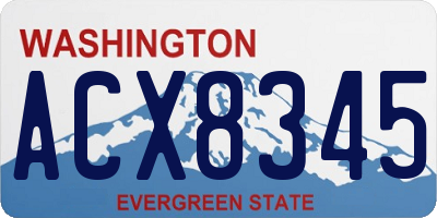 WA license plate ACX8345