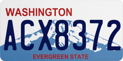 WA license plate ACX8372