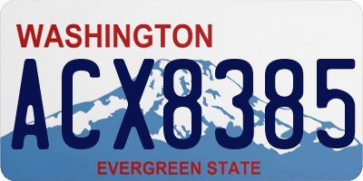 WA license plate ACX8385