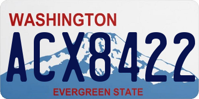 WA license plate ACX8422