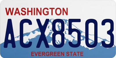 WA license plate ACX8503