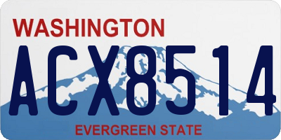 WA license plate ACX8514