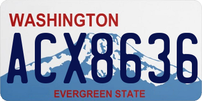 WA license plate ACX8636