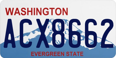 WA license plate ACX8662