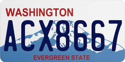 WA license plate ACX8667