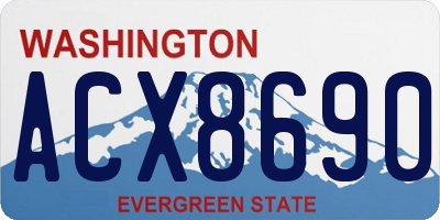 WA license plate ACX8690