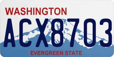 WA license plate ACX8703