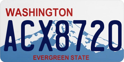 WA license plate ACX8720