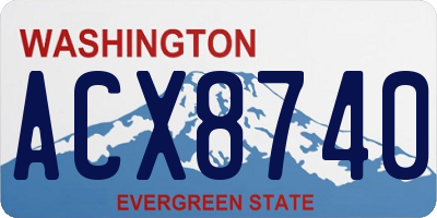 WA license plate ACX8740