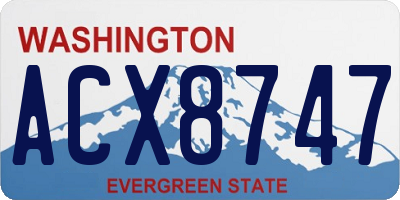 WA license plate ACX8747