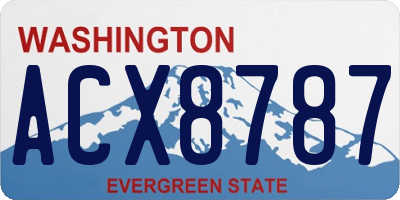 WA license plate ACX8787