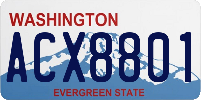 WA license plate ACX8801