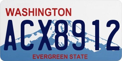 WA license plate ACX8912