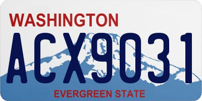 WA license plate ACX9031