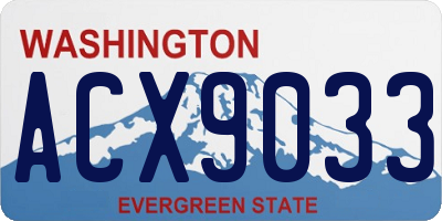 WA license plate ACX9033