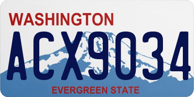 WA license plate ACX9034