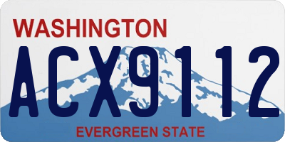 WA license plate ACX9112