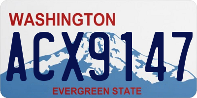 WA license plate ACX9147